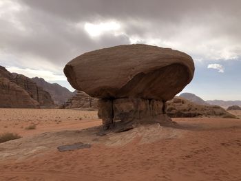 Rock formations in desert against sky