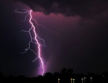 Low angle view of lightning