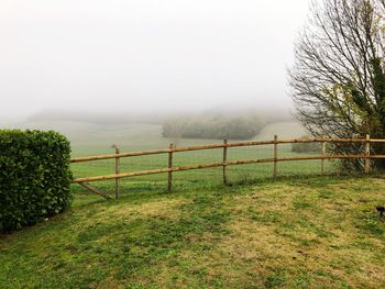 Fence on sunny day