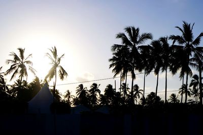 Low angle view of silhouette trees against clear sky