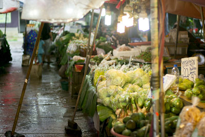 Vegetables for sale at market stall