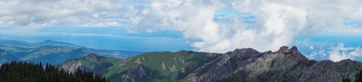 Panoramic view of landscape against cloudy sky