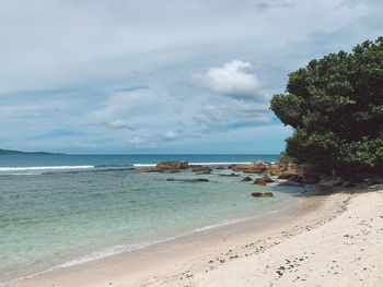 Scenic view of beach against sky