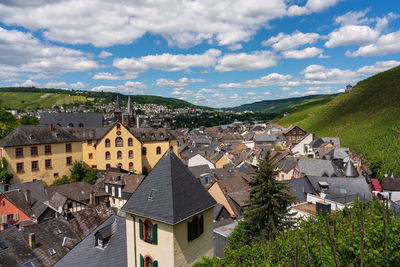 Panoramic view of the old town, bernkastel-kues germany