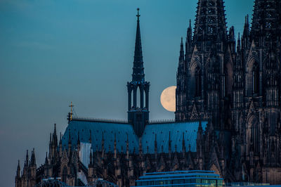 Church against sky at night