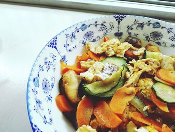 Close-up of meal served in plate