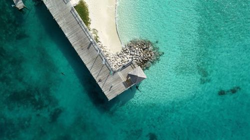 High angle view of pier over sea