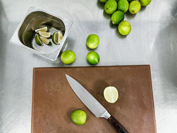 High angle view of food on table