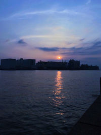 Scenic view of sea during sunset