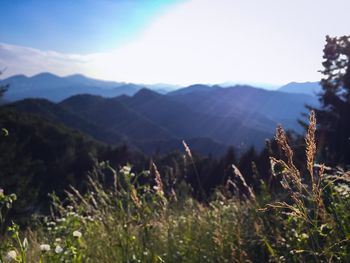 Scenic view of mountains against sky