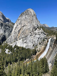 Scenic view of mountains against clear sky