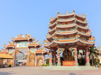 View of temple against clear sky