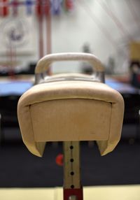 Close-up of empty seats on table