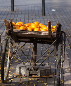 Oranges on cart for sale