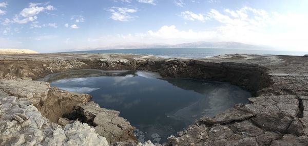 Panoramic view of beach against sky