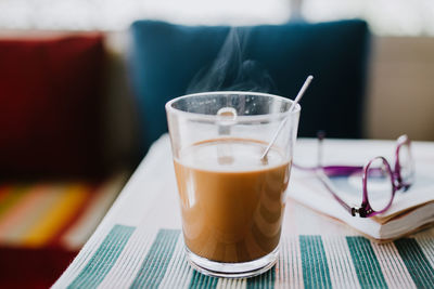 Close-up of coffee on table