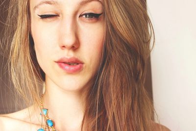 Close-up portrait of young woman