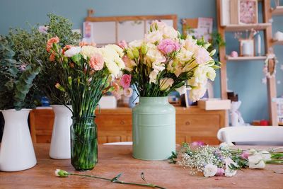 Close-up of potted plants on table