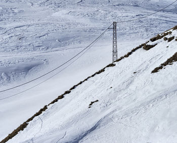 Scenic view of snow covered land