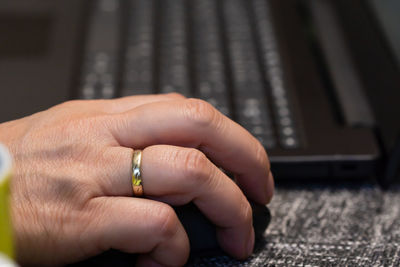 Close-up of hand holding hands