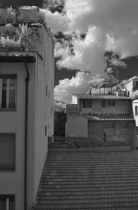 View of residential district against sky