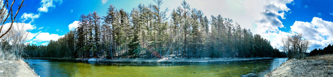 Panoramic view of lake against sky