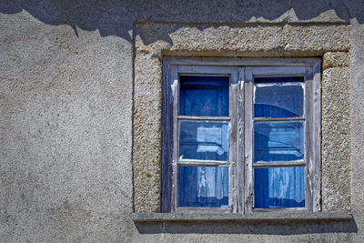 Low angle view of window on building