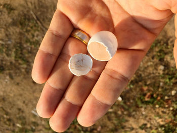 Close-up of person holding hands