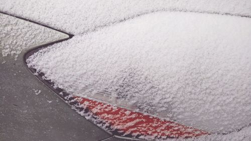 Close-up of frost on headlight