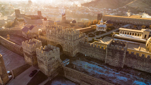 High angle view of buildings in city
