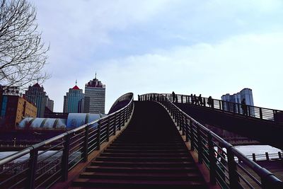 Low angle view of footbridge