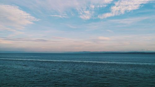 View of sea against cloudy sky