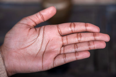 Close-up of human hand