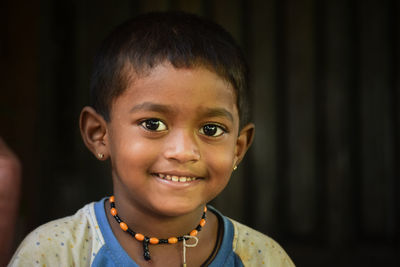 Unanimous smile of tribe child