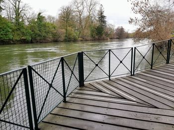 Scenic view of lake by trees
