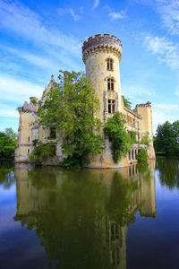 Fairy tale ruin castle in the nouvelle-aquitaine region, france, europe