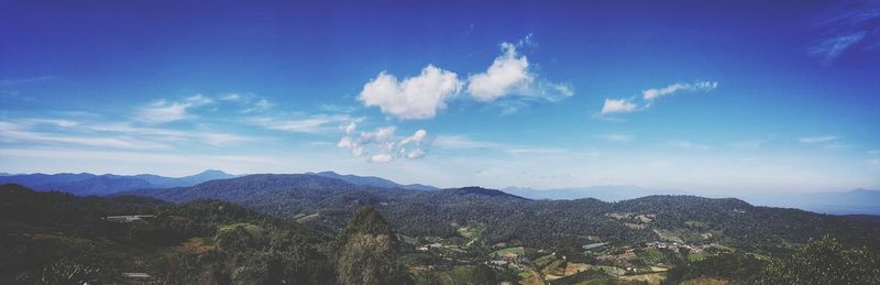 Panoramic view of mountains against sky