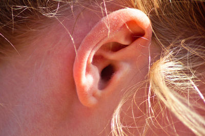 Close-up of woman ear