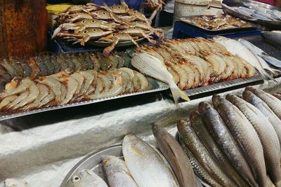 Close-up of fish for sale in market