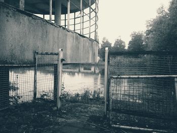 Reflection of built structure in water