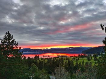 Scenic view of landscape against cloudy sky