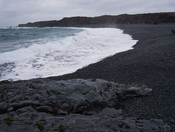 Scenic view of beach against sky