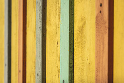 Full frame shot of yellow wooden wall
