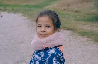 Portrait of cute girl smiling