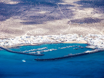 High angle view of beach