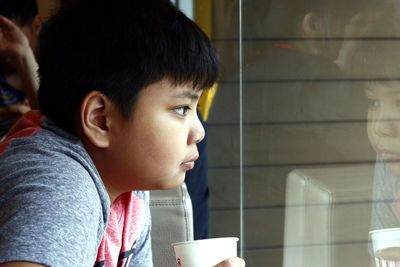 Portrait of boy looking away