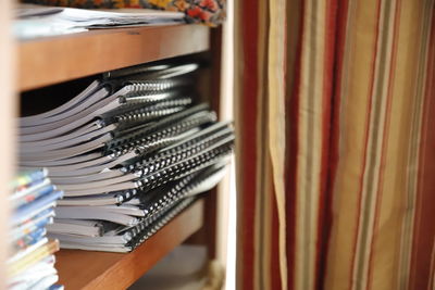 Stack of books on shelf