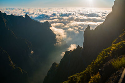 Scenic view of mountains against sky