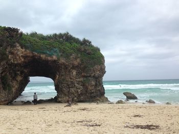 Scenic view of beach against sky