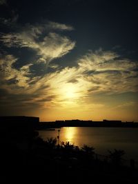 Scenic view of sunset over river